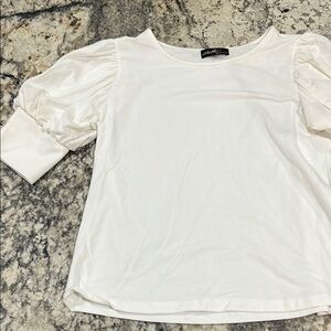 White Puff Sleeve Top